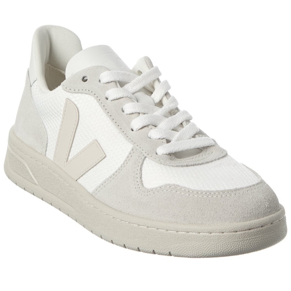 Veja Sneakers Size 9 V10 B Mesh Womens White Natural Pierre Suede New Shoes - Picture 2 of 6